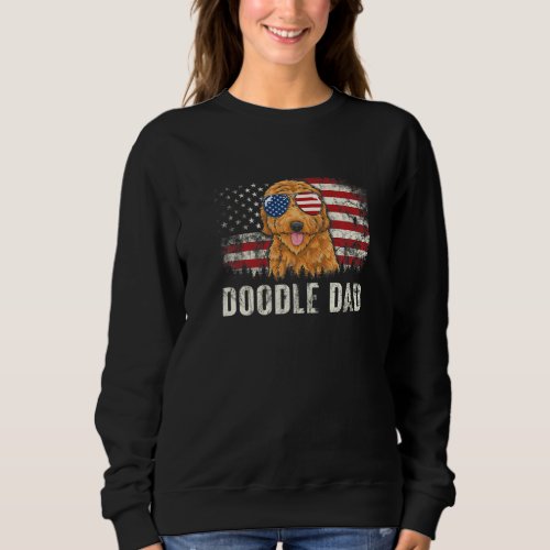 Doodle Dad Goldendoodle American Flag Fathers Day Sweatshirt