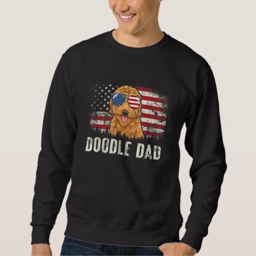 Doodle Dad Goldendoodle American Flag Fathers Day Sweatshirt