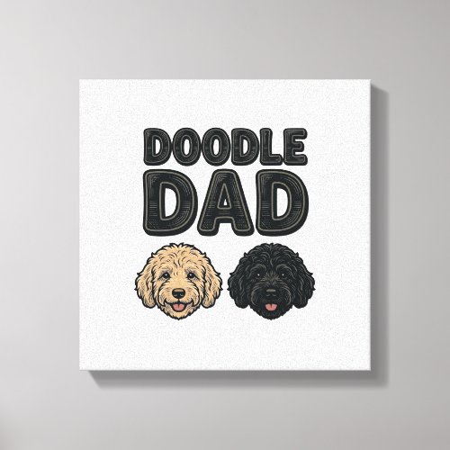 Doodle Dad Vintage Dog Dad Shirt Design_1 Canvas Print
