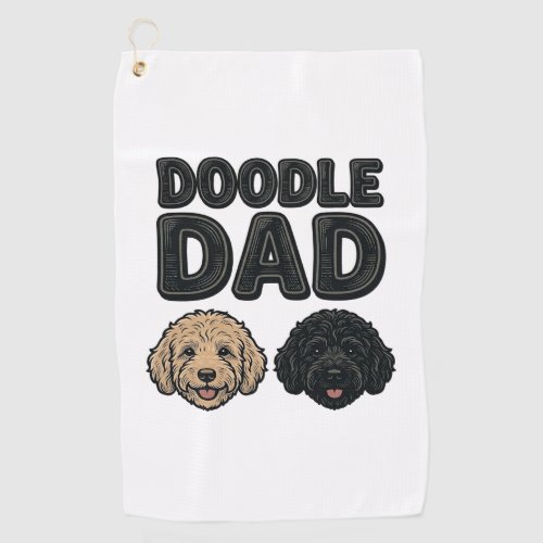 Doodle Dad Vintage Dog Dad Shirt Design_1 Golf Towel