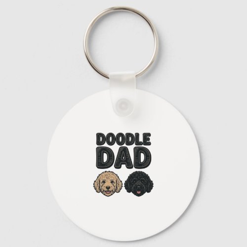 Doodle Dad Vintage Dog Dad Shirt Design_1 Keychain