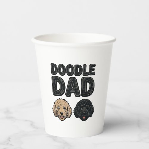 Doodle Dad Vintage Dog Dad Shirt Design_1 Paper Cups