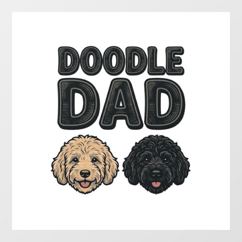 Doodle Dad Vintage Dog Dad Shirt Design_1 Window Cling