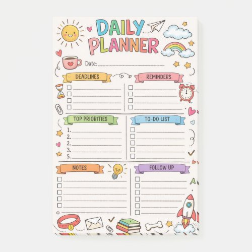 Doodle Daily Planner Post-it Notes