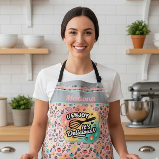Doodle Delicious Whisk Pastel Art Apron