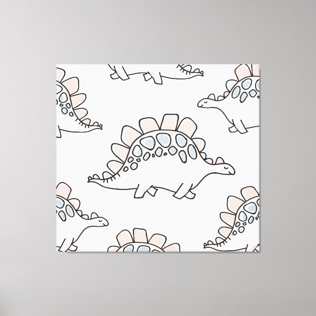 Doodle Dinosaurs: Hand Drawn Fun. Canvas Print (Front)