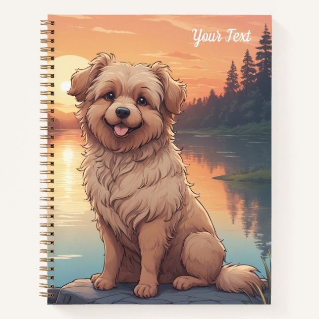 Doodle Dog by Lake Notebook (Front)