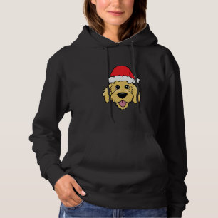 Doodle Dog Christmas Goldendoodle With Santa Hat Hoodie