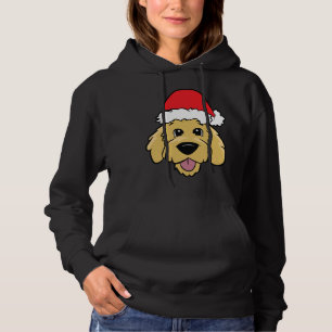 Doodle Dog Christmas Goldendoodle With Santa Hat Hoodie
