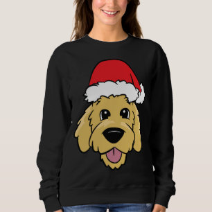 Doodle Dog Christmas Goldendoodle With Santa Hat Sweatshirt