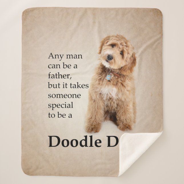 Doodle Dog Dad Sherpa Blanket (Front)