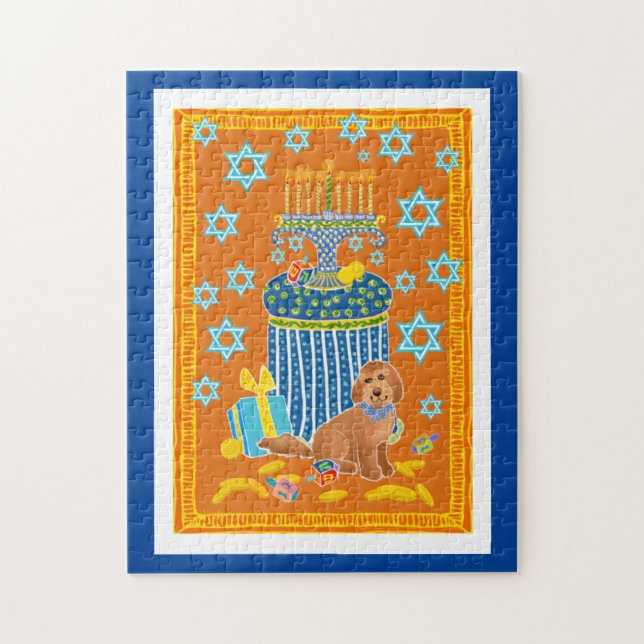 Doodle Dog Hanukah jigsaw puzzle (Vertical)