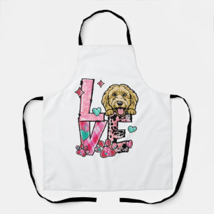 Doodle Dog I Love My Dog Valentines Day Apron
