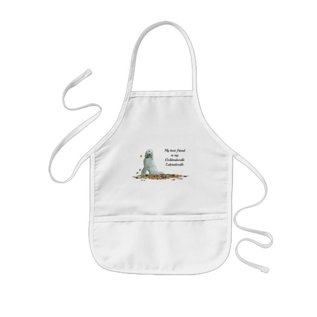 Doodle Dog In Leaves Child's Pocket Apron (Front)