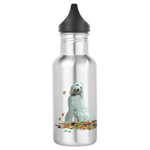 Doodle Dog In Leaves Water Bottle