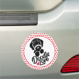 Doodle Dog Love Car Magnet