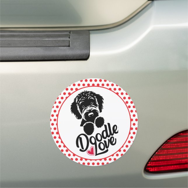 Doodle Dog Love Car Magnet (In Situ)