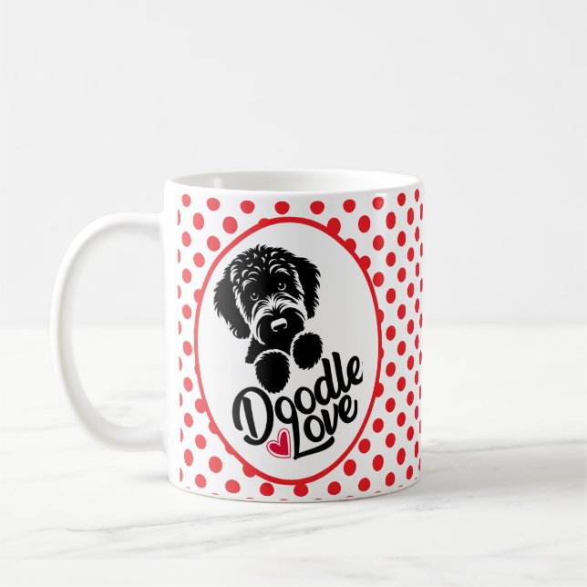 Doodle Dog Love Coffee Mug (Left)