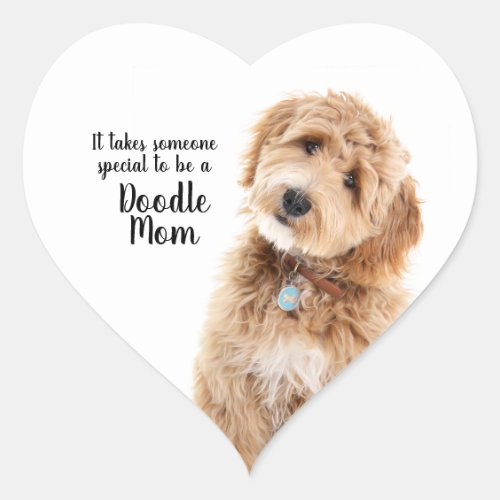 Doodle Dog Mom Heart Sticker