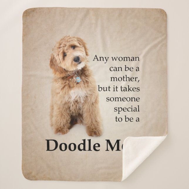 Doodle Dog Mom Sherpa Blanket (Front)