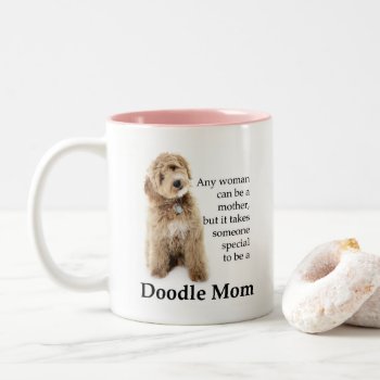 Doodle Dog Mom Two-tone Coffee Mug by ForLoveofDogs at Zazzle