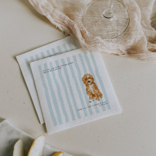 Doodle Dog   Personalized Pet Illustration Wedding Napkins