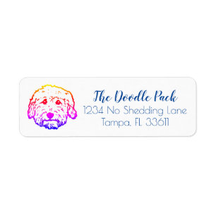 Doodle dog return address label stickers