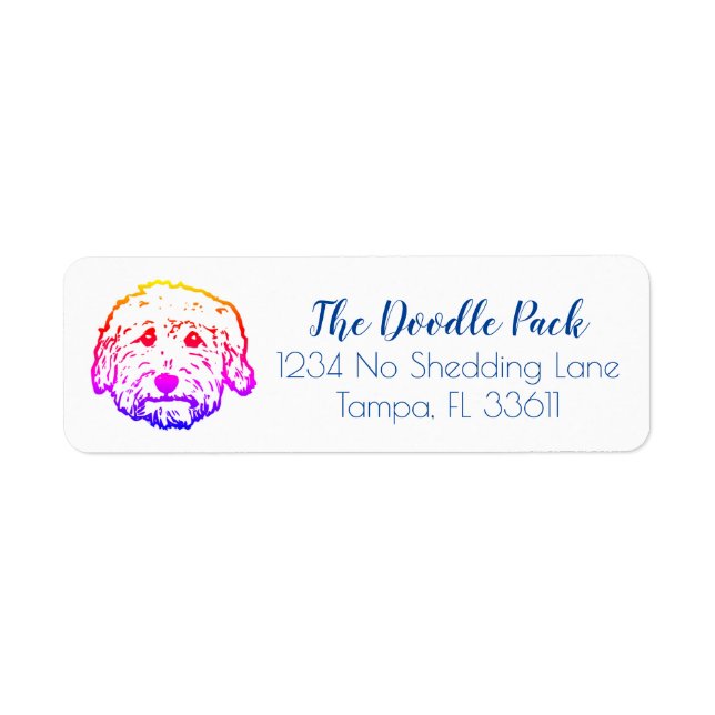 Doodle dog return address label stickers (Front)