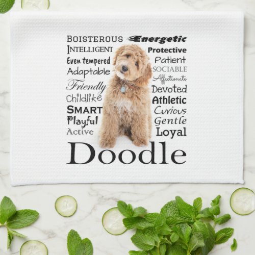 Doodle Dog Traits Kitchen Towel