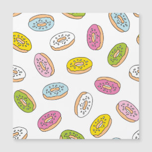 Doodle donuts pattern, seamless design.