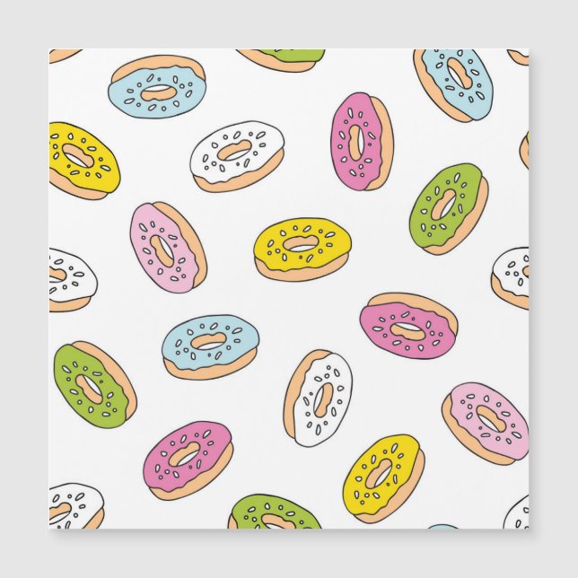 Doodle donuts pattern, seamless design. (Front)