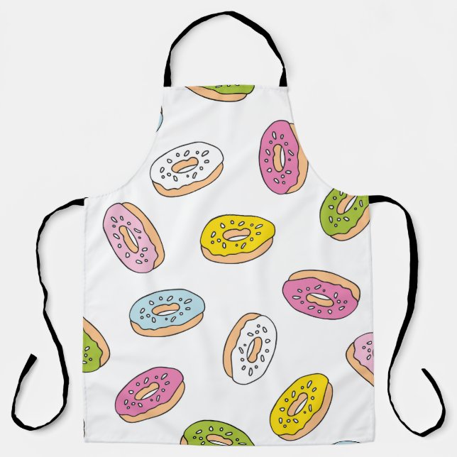 Doodle donuts pattern, seamless design. apron (Front)