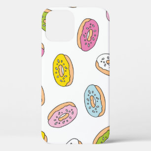 Doodle donuts pattern, seamless design. iPhone 12 case