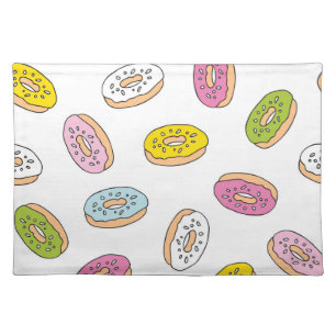 Doodle donuts pattern, seamless design. cloth placemat