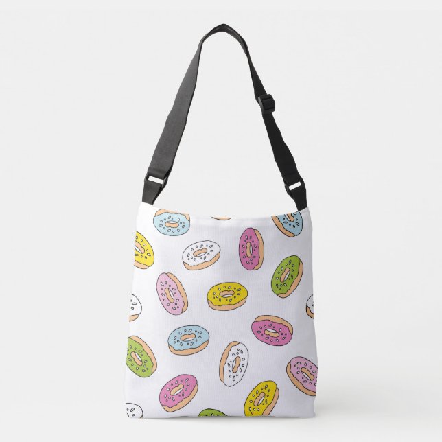 Doodle donuts pattern, seamless design. crossbody bag (Front)