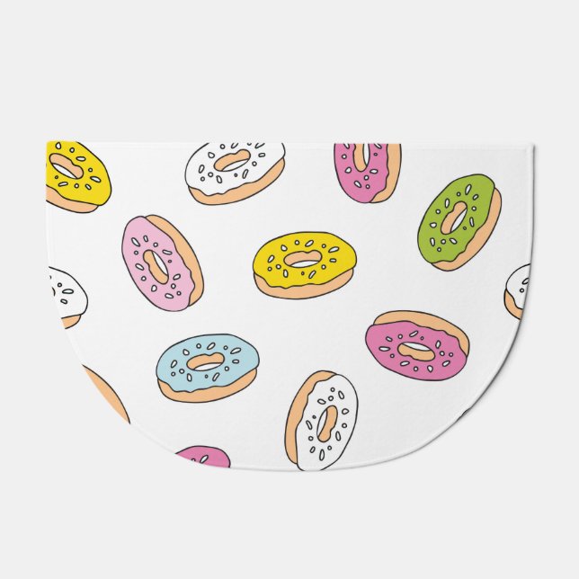 Doodle donuts pattern, seamless design. doormat (Front)
