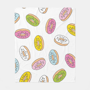 Doodle donuts pattern, seamless design. fleece blanket