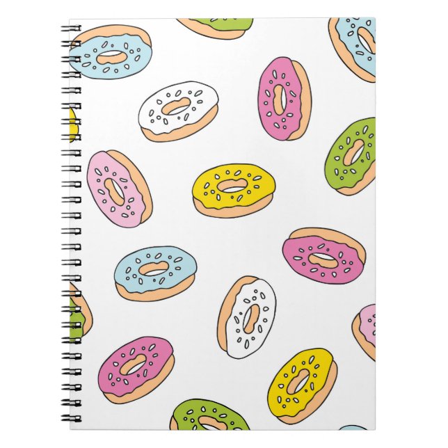 Doodle donuts pattern, seamless design. notebook (Front)