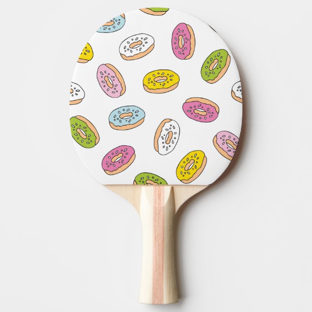 Doodle donuts pattern, seamless design. ping pong paddle (Front)