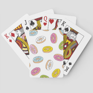 Doodle donuts pattern, seamless design. poker cards