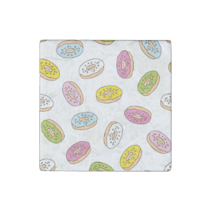 Doodle donuts pattern, seamless design. stone magnet