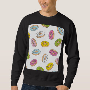 Doodle donuts pattern, seamless design. sweatshirt