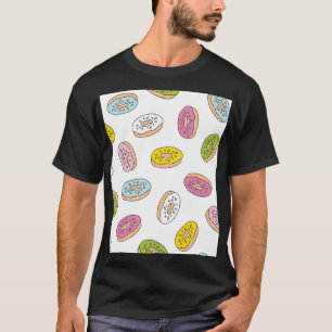 Doodle donuts pattern, seamless design. T-Shirt