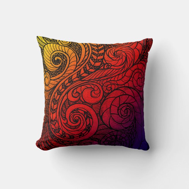 Doodle Dream Square Throw Pillow (Front)