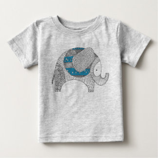 Doodle Elephant. Baby Romper. T-Shirt