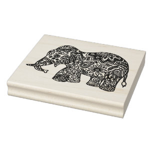 Doodle Elephant Rubber Stamp