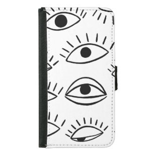 Doodle eye, creative seamless pattern. samsung galaxy s5 wallet case