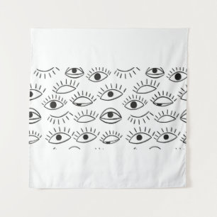 Doodle eye, seamless pattern. tapestry