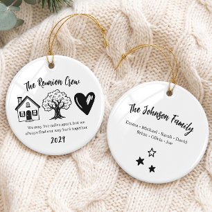 Doodle Family Reunion Group Ceramic Ornament