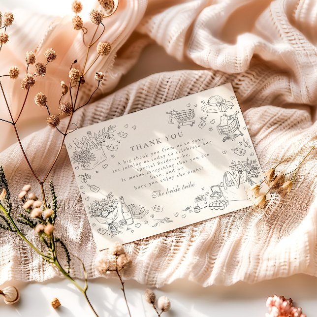 Doodle Farm Market Bridal Shower Thank You Card (Creator Uploaded)